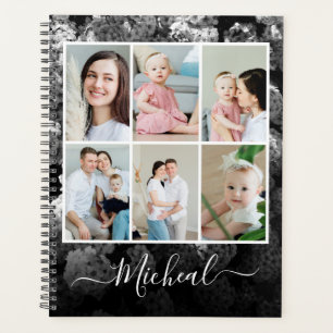 Agenda Diário Mensal Personalizado em Preto e Branco da