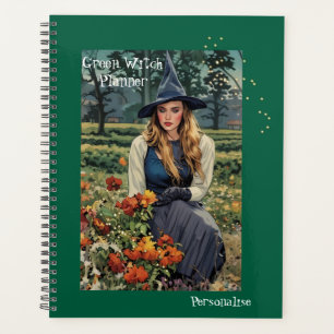 Agenda Diário Personalizado Floral da Bruxa Verde bonito