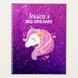 Agenda Diário Unicorn Glitter Cute