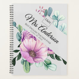Agenda Dif... Púrpura Floral - Adicionar Nome Classe Ano