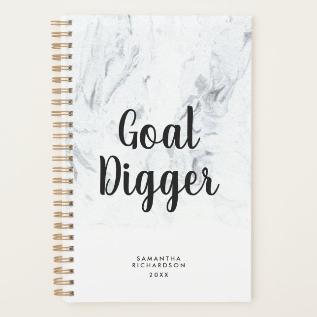Agenda Digger Goal Marble Brush - Motivação com Letra (Frente)
