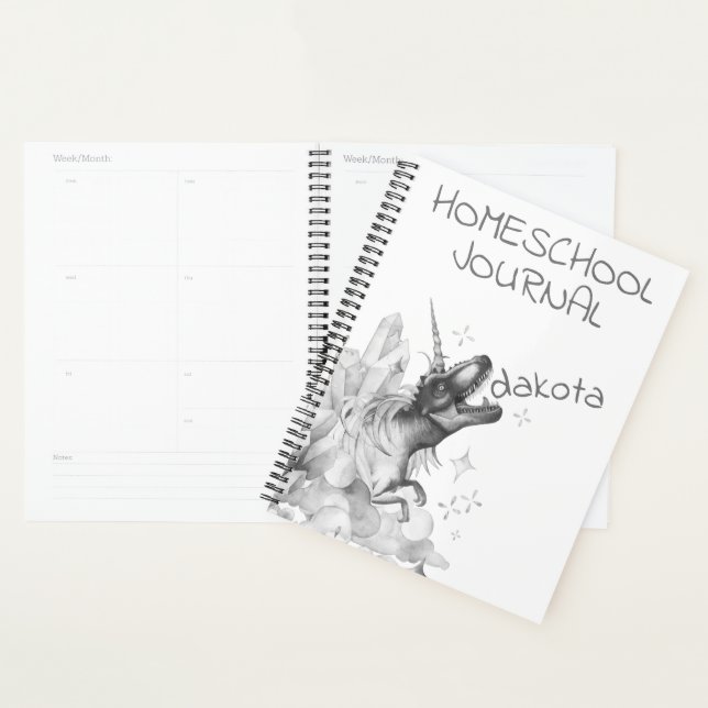 Agenda Dinocorn Silver | Unicorn Dinossaur Homeschool (Exibição)