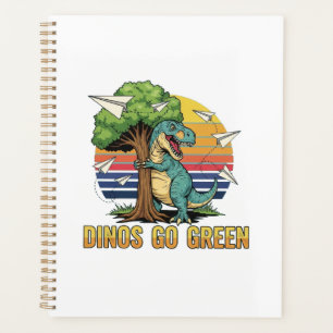 Agenda Dinos Vão Verdes – Design Retro de Dinossauro Ecol