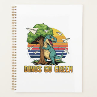 Agenda Dinos Vão Verdes – Design Retro de Dinossauro Ecol
