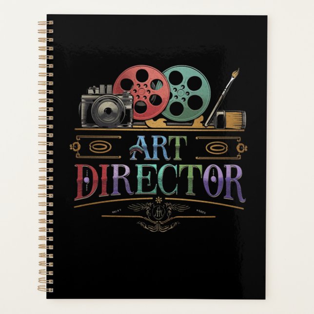 Agenda Diretor de Arte Dourada Vintage (Frente)