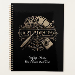 Agenda Diretor de Arte Dourada Vintage Personalizado