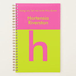 Agenda Diversão Personalizada Monograma Personalizado Bri