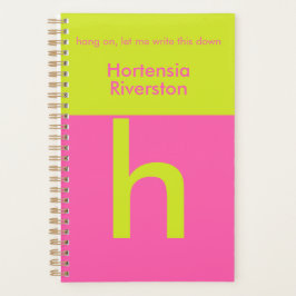 Agenda Diversão Personalizado Monograma Pessoal Brilhante