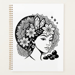 Agenda Divina Feminina Mandala Art Floral Crystal Deusa