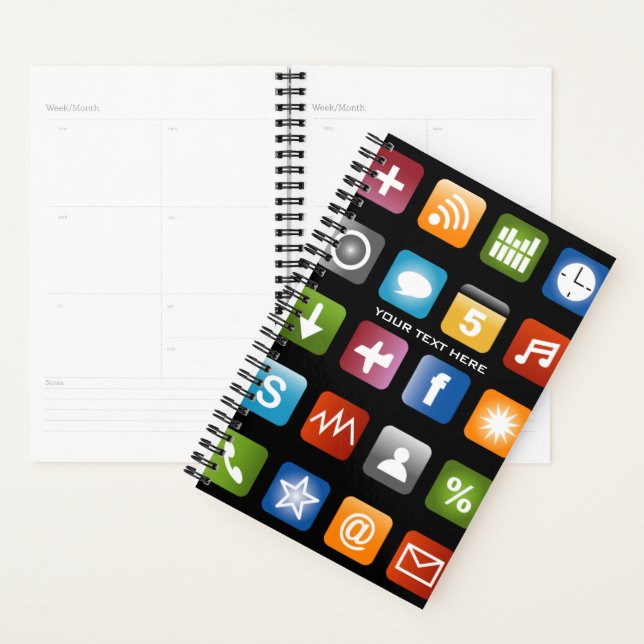 Agenda do planejador personalizado com ícones de a (Exibição)