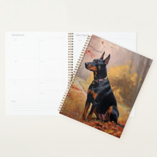 Agenda Doberman no Outono Folhas Caem Inspiram