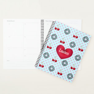 Agenda DOCE COMO CERCADEIRAS PADRÃO Vintage Retro Coração