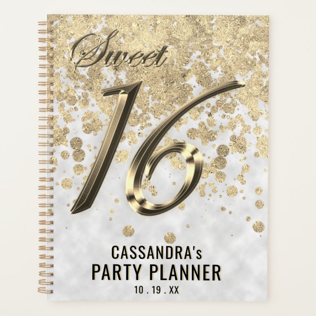 Agenda Doce Dezesseis Folhas Douradas (Frente)