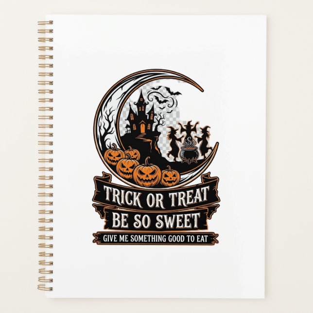 Agenda Doce ou Travessura Seja Tão Doce Lua de Halloween  (Frente)