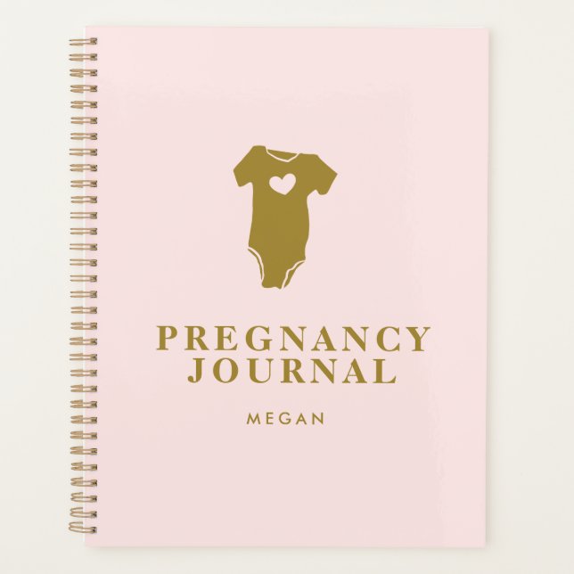 Agenda Doente Moderno Blush e Gravidez Dourada (Frente)
