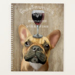 Agenda Dog Au Vin, Buldogue Francês<br><div class="desc">Dog Au Vin,  Bulldog francês de Fabfunky. Possui um Bulldog Francês com vinho. | 191809D</div>