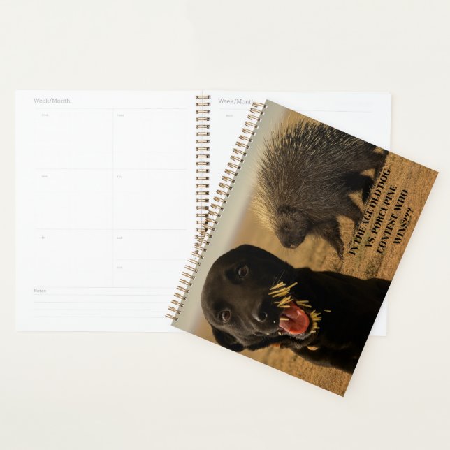 Agenda Dog vs. Porcupine Notebook (Exibição)