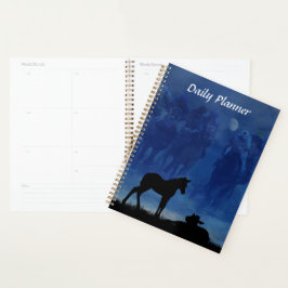 Agenda Dois Cavalos de Corrida Cruzados Planejar Diariame