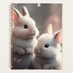 Agenda Dois coelhos bonitos com sakura Planner