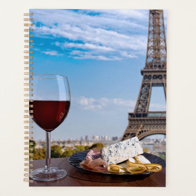 Agenda Dois copos de vinho no café em Paris (Frente)