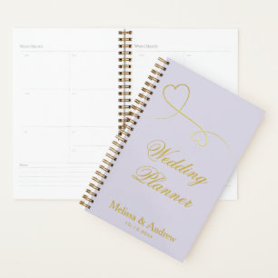 Agenda Dois Corações Dourados Elegantes Casamento de