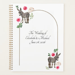 Agenda Donkey Pink Floral Rustic Wedding 