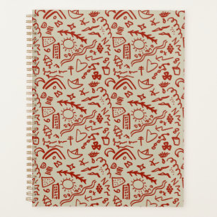 Agenda Doodles red e beige