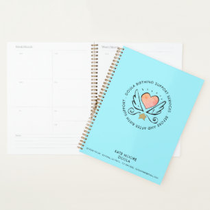 Agenda Doula Mídia "Whimsical Heart & Wings Turquoise"