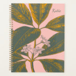 Agenda Dourada Esmagadora Botânica Personalizada Organiza<br><div class="desc">Mantenha-se inspirado e organizado com um planejador inédito maravilhosamente projetado, com um elegante impressão botânico em rosa-pincel e ouro. O layout flexível permite que você comece a planejar a qualquer momento, fazer-o perfeito para estudantes, profissionais e criativos que precisam de um na moda, ainda que funcional, para a definição de...</div>