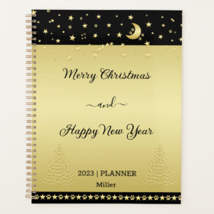 Agenda Douradas estrelas brilhantes de Natal, patas em ou