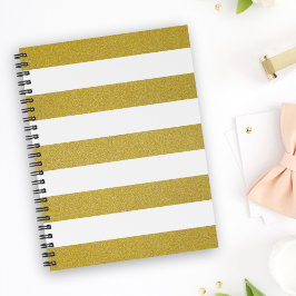 Agenda Douradas faixas, tiras brancas, padrão riscado