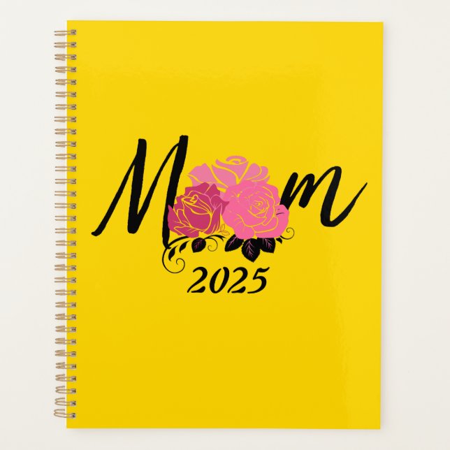 Agenda Dourado caderno espiralado amarelo para a mãe (Frente)