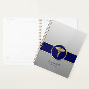Agenda Dourado Caduceus Blue Professional