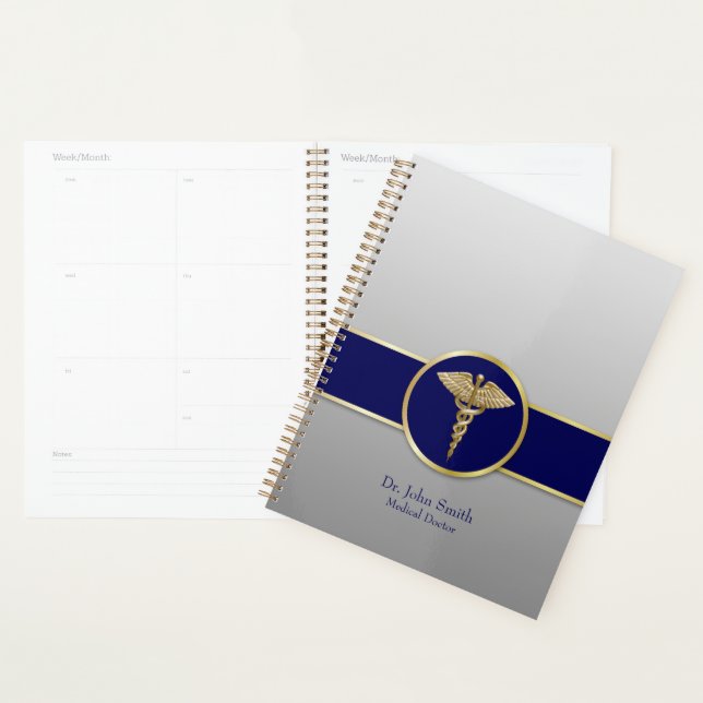 Agenda Dourado Caduceus Blue Professional (Exibição)