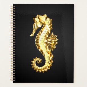 Agenda Dourado Cavalo de Mar Poligonal