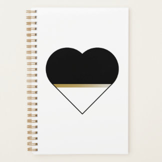 Agenda Dourado minimalista e coração negro