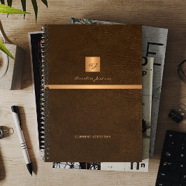 Agenda Dourado nome monograma elegante personalizado