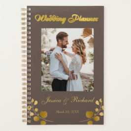 Agenda Dourado Planeador de Casamento Eucalyptus PHOTO