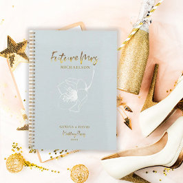 Agenda Dourado Script Future Mrs Blush Blue