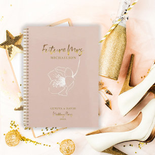 Agenda Dourado Script Future Sra Blush Pink Wedding Plann
