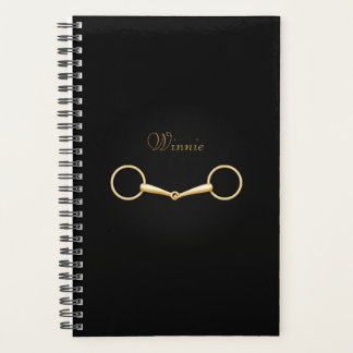 Agenda Dourado Snaffle Bit Personalizado 5,5"x8" Equestre