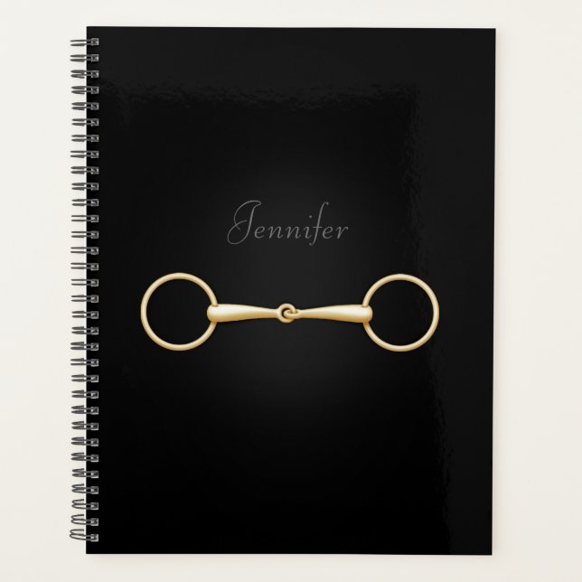 Agenda Dourado Snaffle Bit Personalizado Equestre Elegant (Frente)
