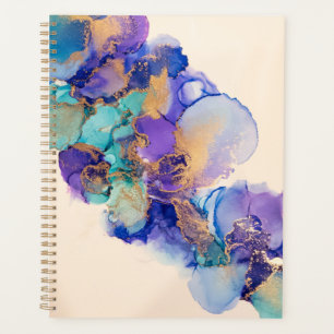Agenda Dourado Teal e Planner Roxo