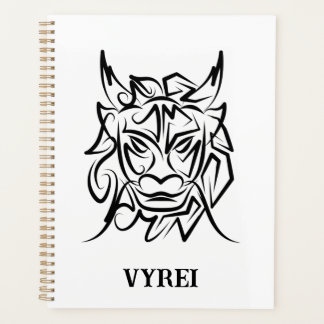 Agenda Dragão Tribal Negro e Branco