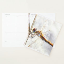 Agenda Dragonfly Watercolor Pastel Fundo Branco