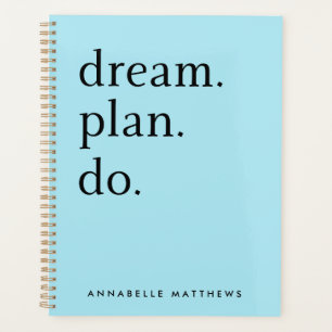 Agenda Dream Plan Do   Azul Pastel minimalista moderno