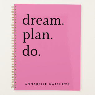 Agenda Dream Plan Do Rosa Mínimo Moderno Brilhante