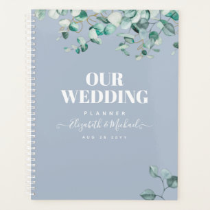 Agenda Dusty Blue Eucalyptus Greenery Casamento