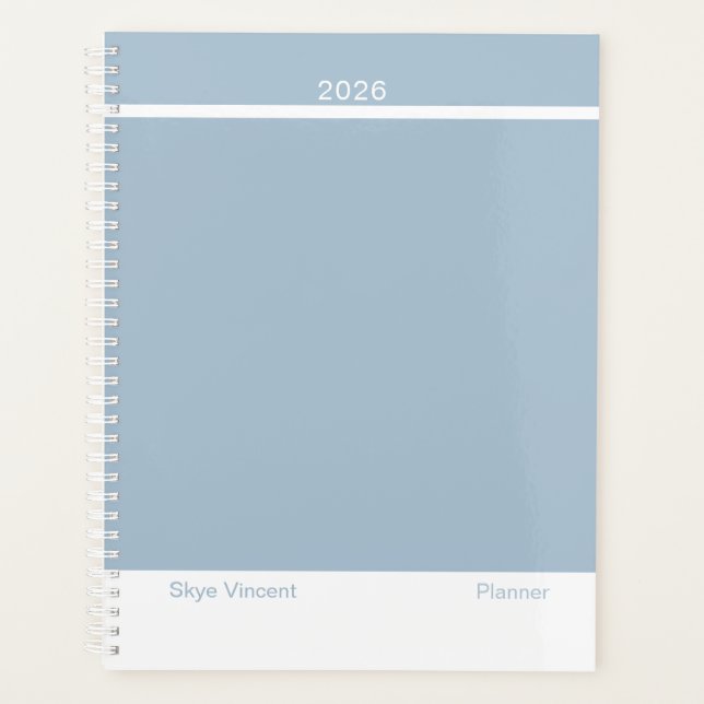 Agenda Dusty Blue Modern Layout Large (Frente)