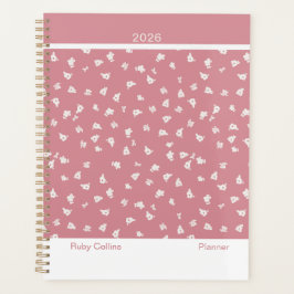 Agenda Dusty Pink Feminine Minimalist Floral Large